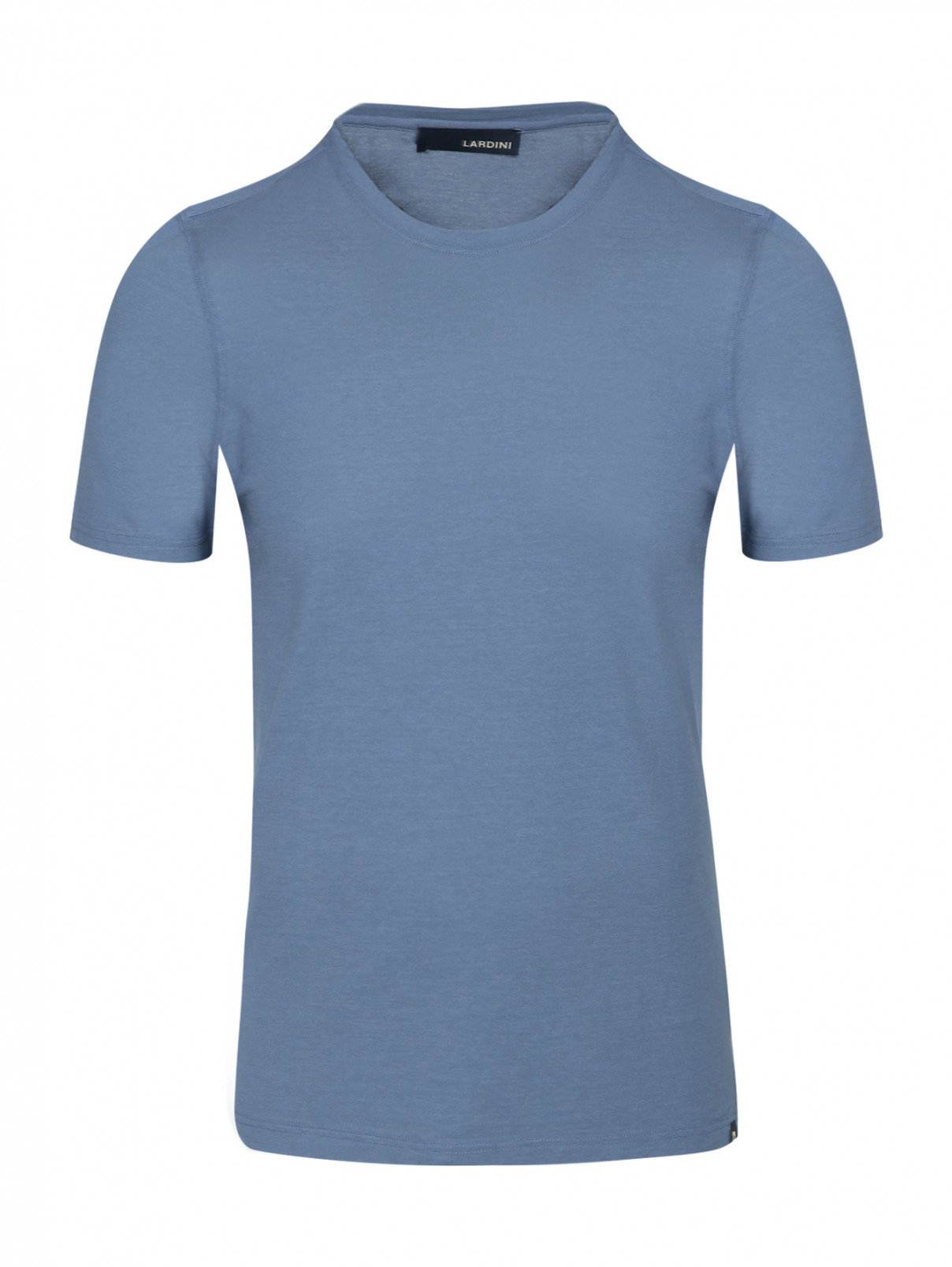 Базовая футболка из хлопка LARDINI  –  Общий вид  – Цвет:  Синий