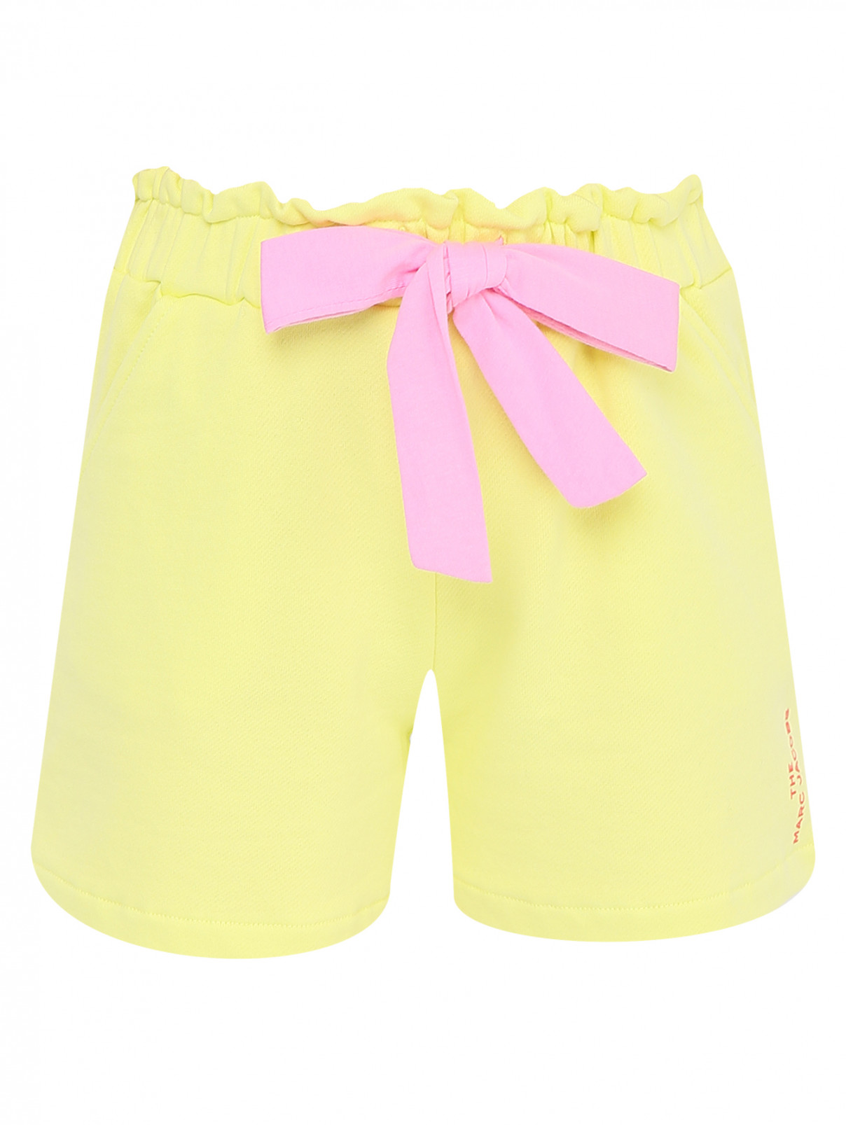 Хлопковые шорты с бантом Little Marc Jacobs  –  Общий вид  – Цвет:  Желтый