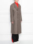 Двубортное пальто из шерсти с узором "клетка" Maison Margiela  –  МодельВерхНиз