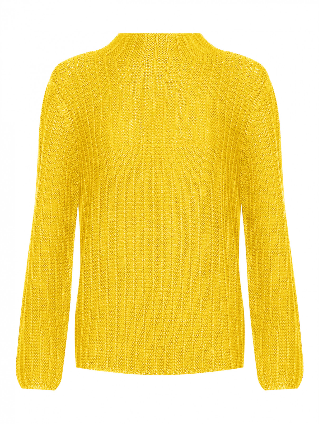 Базовый свитер из шерсти мелкой вязки Luisa Spagnoli  –  Общий вид  – Цвет:  Желтый