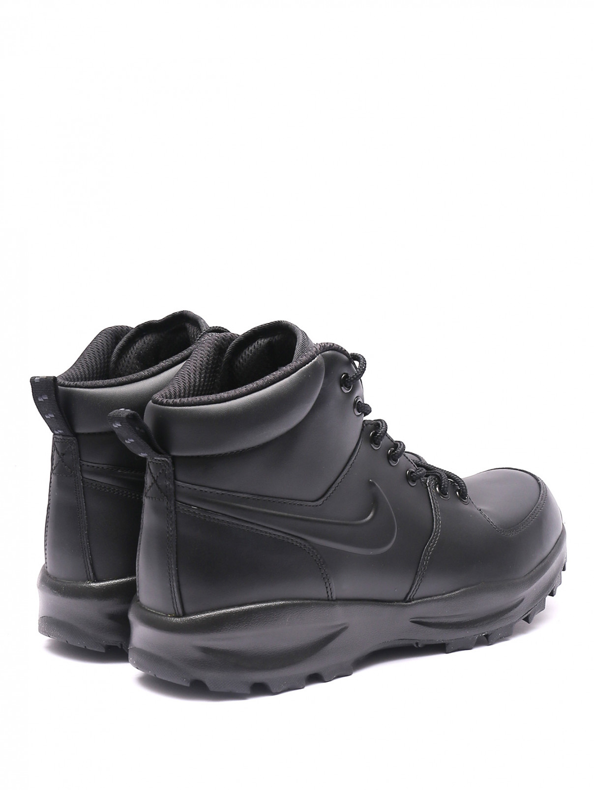 Комбинированные ботинки на шнурках с логотипом Nike  –  Обтравка2  – Цвет:  Черный