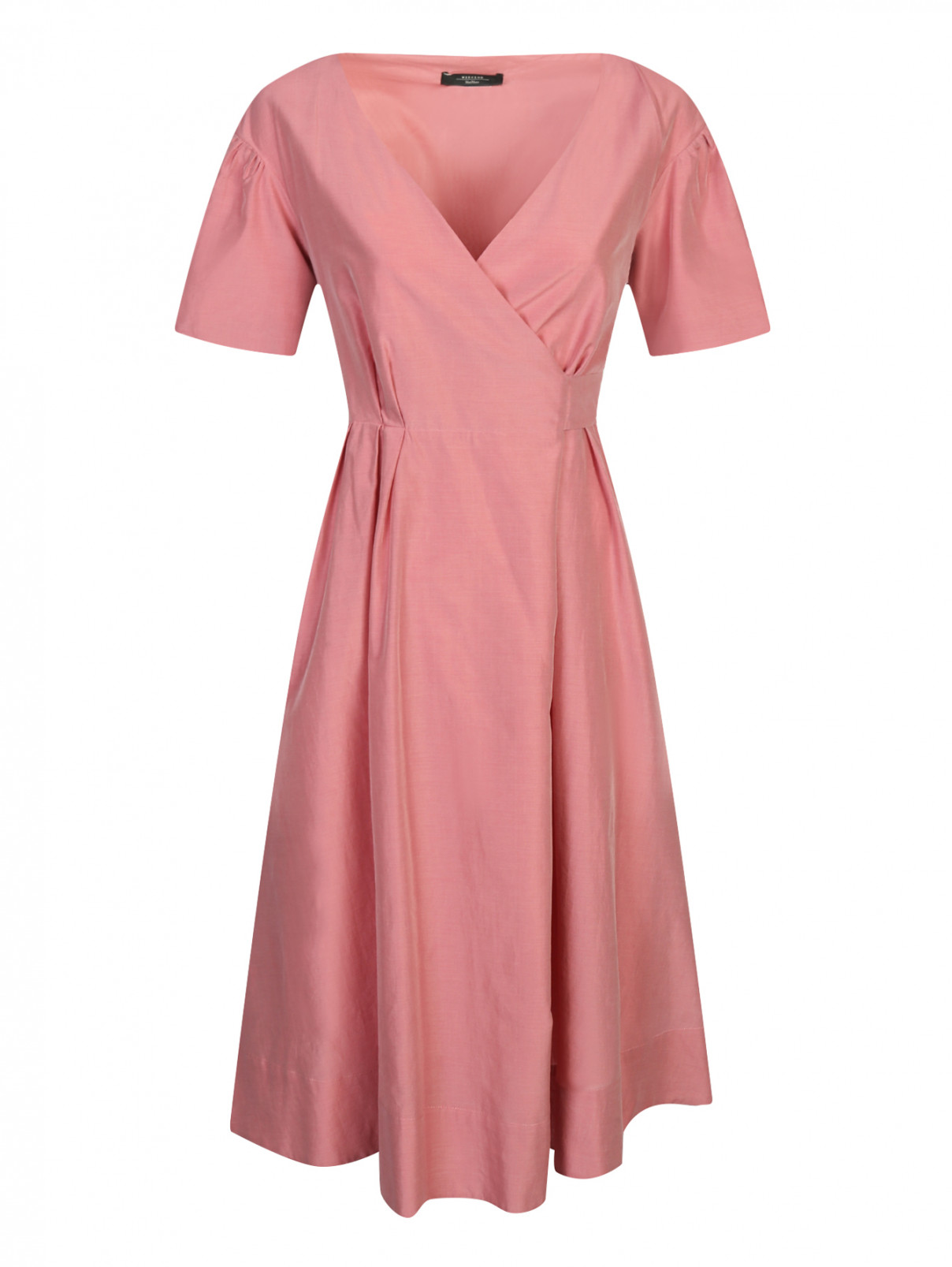 Платье из хлопка и шелка с боковыми карманами Weekend Max Mara  –  Общий вид  – Цвет:  Розовый