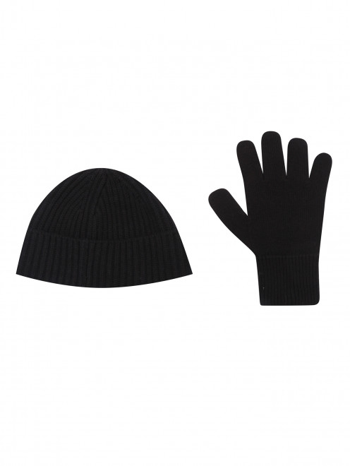 Комплект: шапка, перчатки из смешанной шерсти - Обтравка1