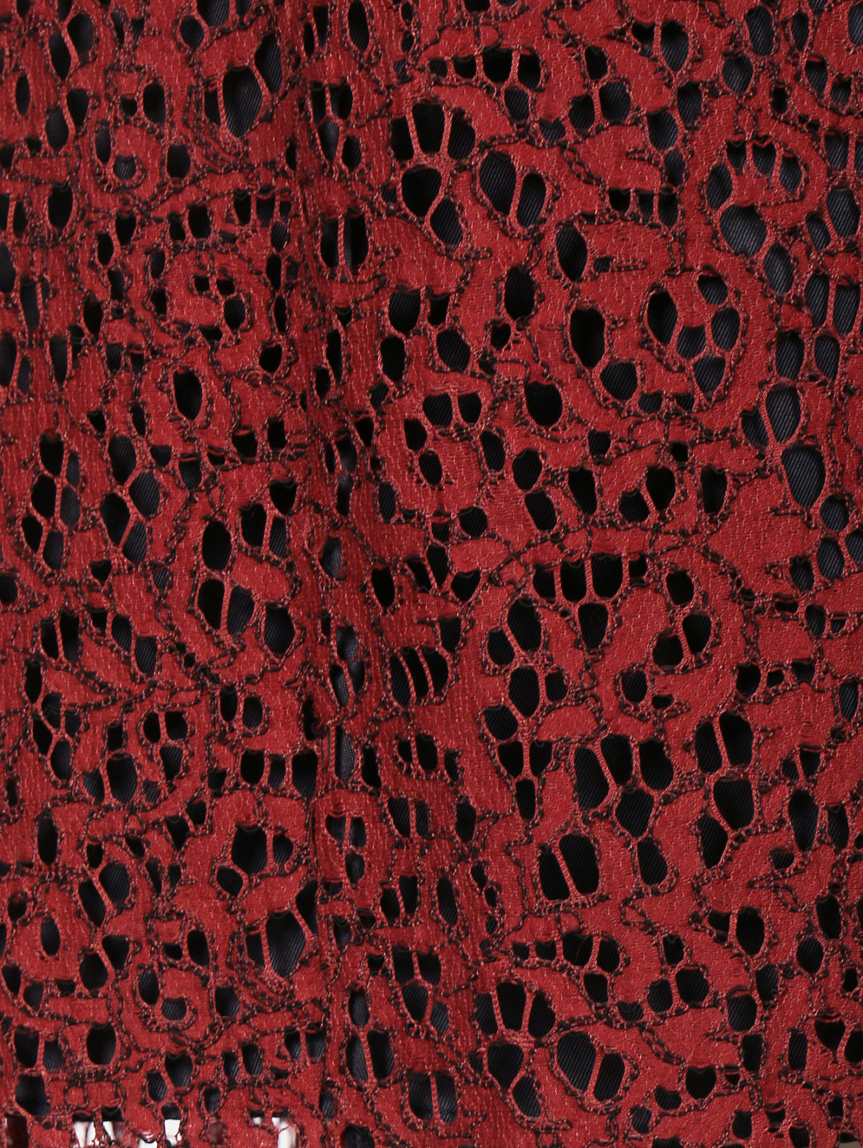 Юбка-мини из кружевного полотна Carven  –  Деталь  – Цвет:  Красный