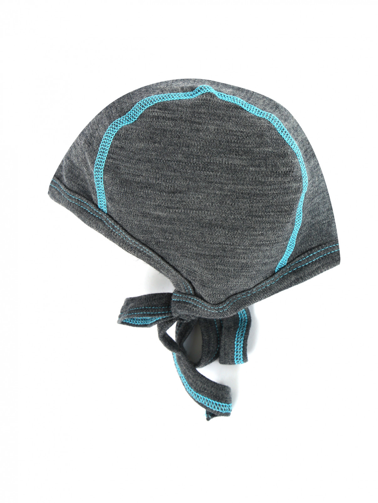 Чепчик из шерсти мериносов с контрастной строчкой Norveg  –  Общий вид  – Цвет:  Серый