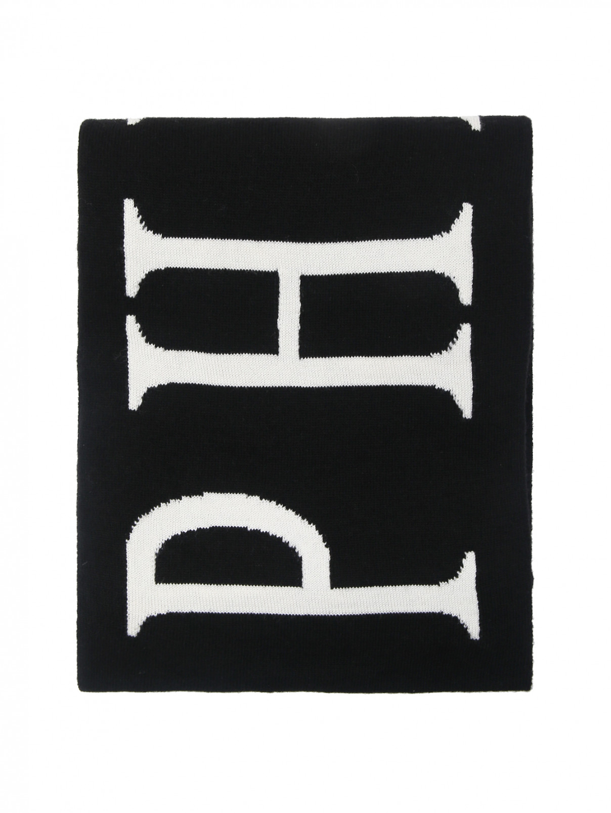 Шарф с контрастным логотипом Philipp Plein  –  Общий вид  – Цвет:  Черный