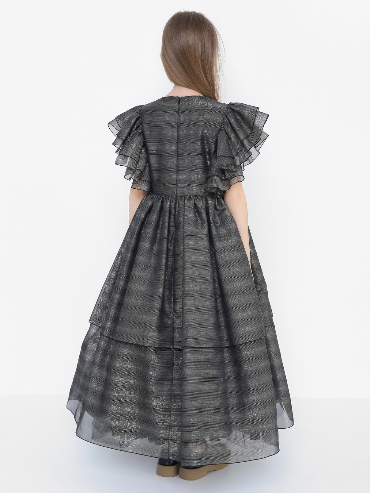 Вечернее платье с рукавом-крылышко Elie Saab  –  МодельВерхНиз1  – Цвет:  Черный