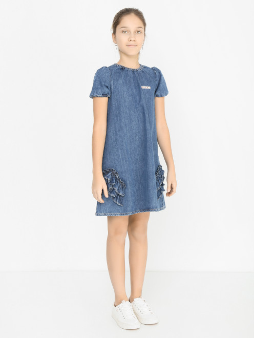 Платье из денима с коротким рукавом Marni - МодельВерхНиз