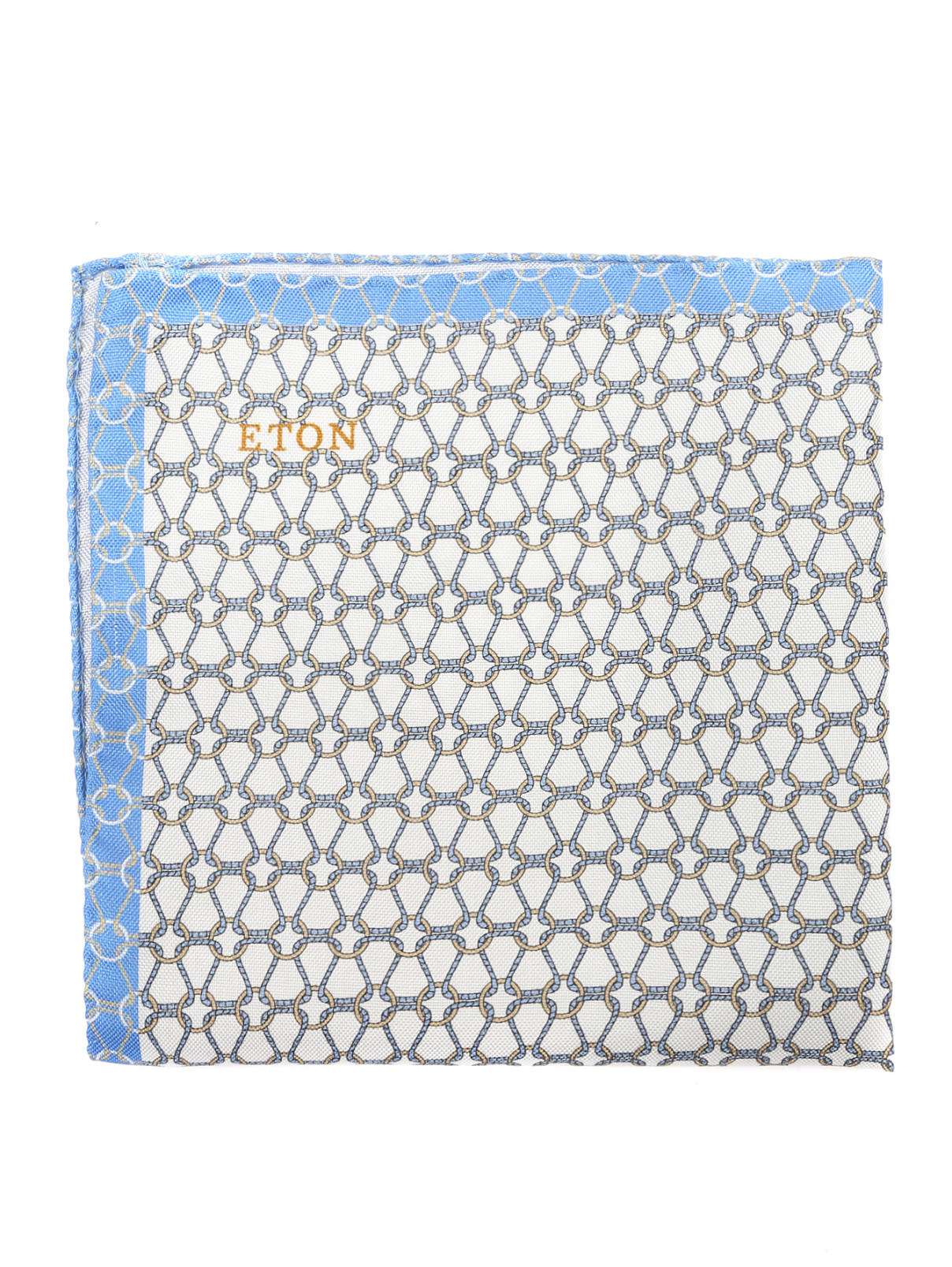 Платок карманный из шелка с узором Eton  –  Общий вид  – Цвет:  Бежевый