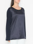 Блуза из вискозы с шелковой деталью Marina Rinaldi  –  МодельВерхНиз