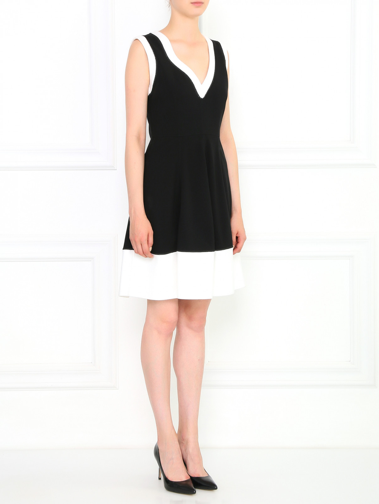 Платье с контрастными вставками Aquilano Rimondi  –  Модель Общий вид  – Цвет:  Черный