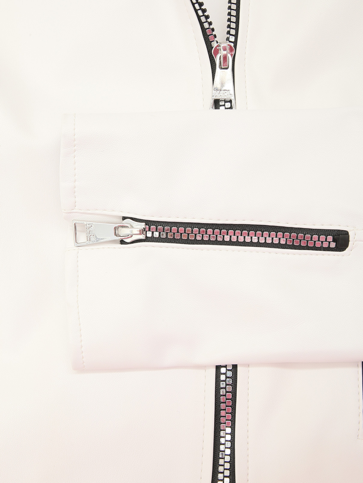 Куртка из экокожи с принтом Karl Lagerfeld  –  Деталь1  – Цвет:  Белый