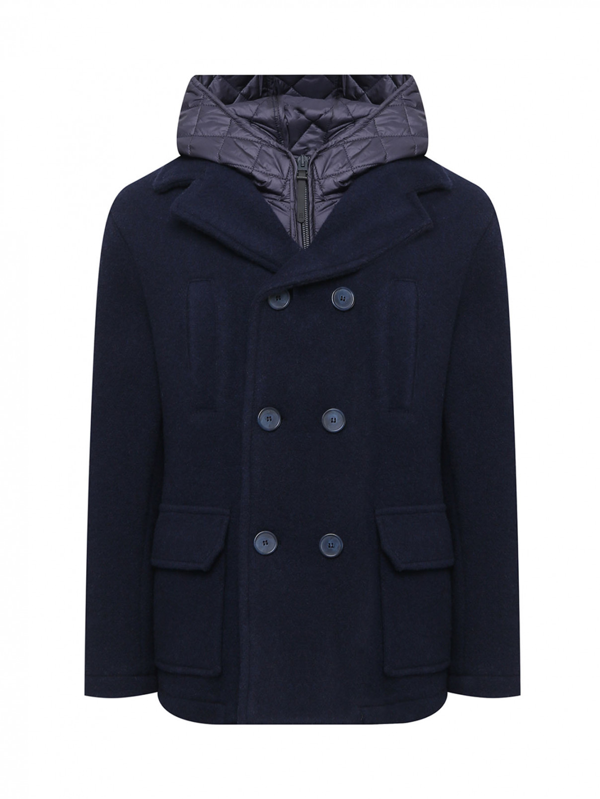 Утепленное пальто с жилетом Il Gufo  –  Общий вид  – Цвет:  Синий
