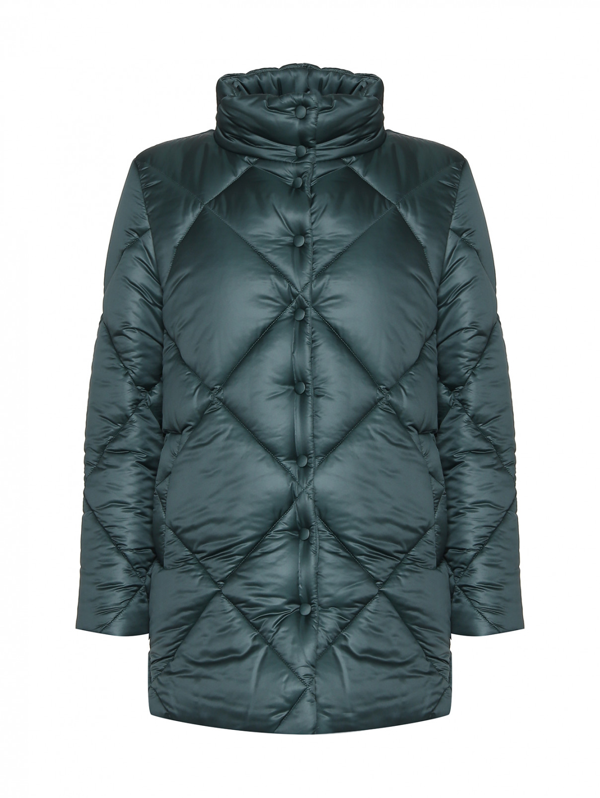 Стеганая куртка с карманами Marina Rinaldi  –  Общий вид  – Цвет:  Зеленый