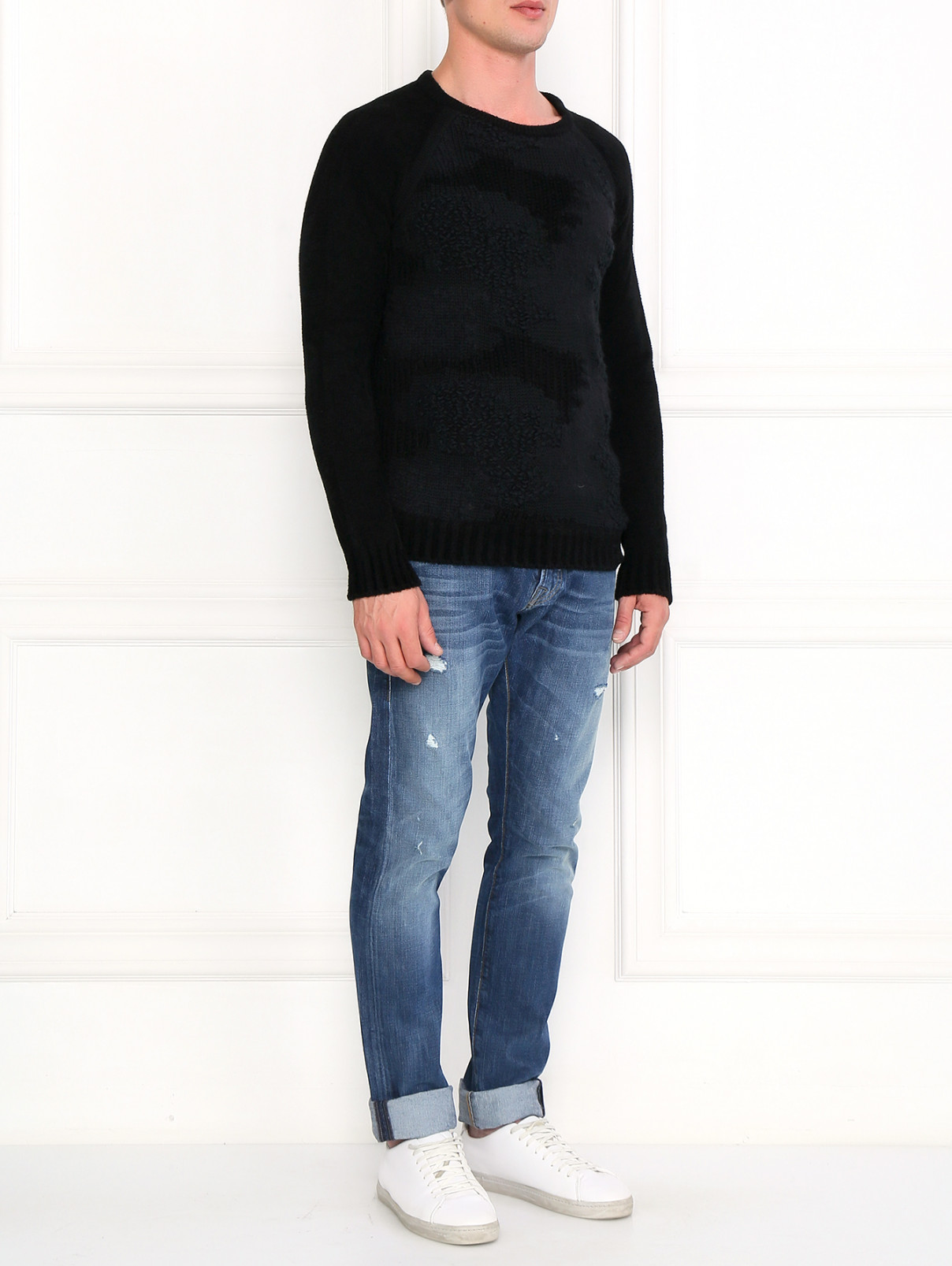 Джемпер из шерсти крупной вязки Jean Paul Gaultier  –  Модель Общий вид  – Цвет:  Черный