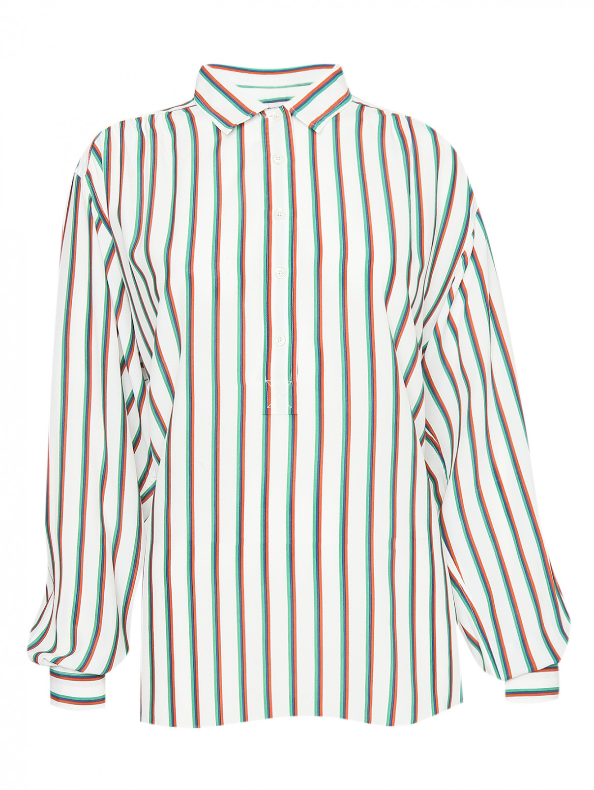 Блуза из смешанного шелка с узором "полоска" CLOSED  –  Общий вид  – Цвет:  Узор