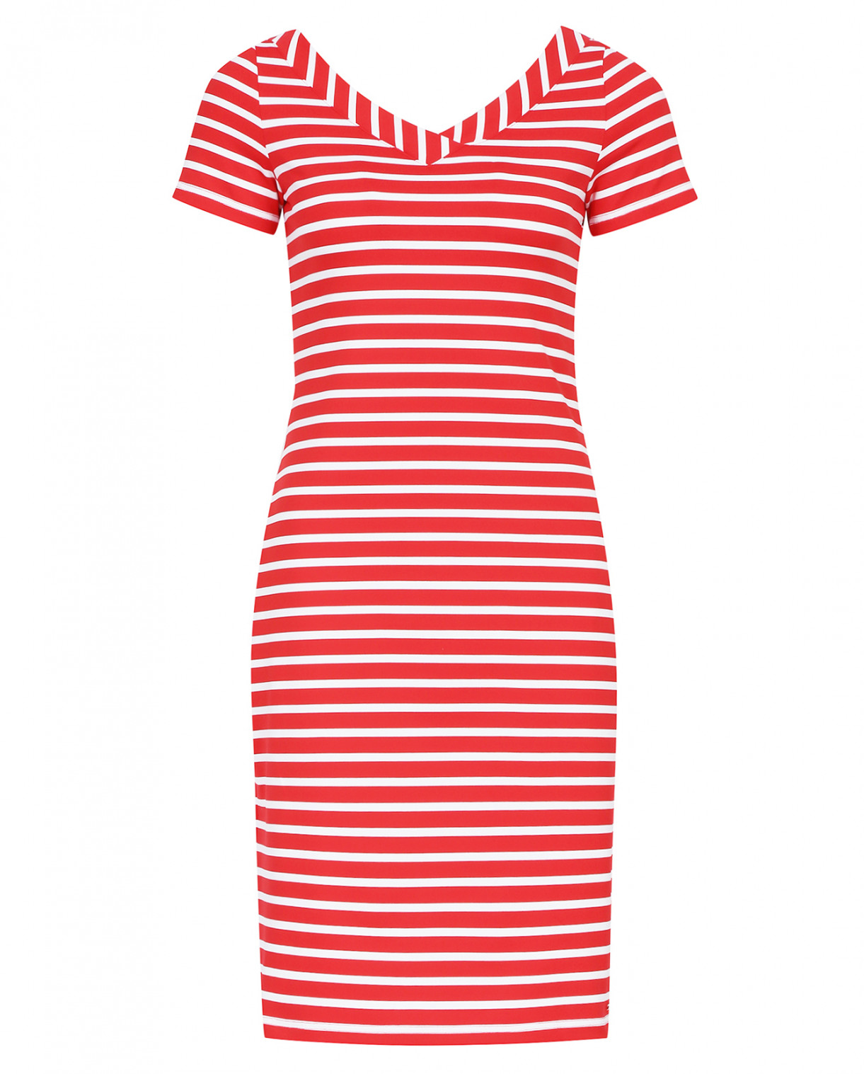 Платье "Запад" с узором "полоска" St. James  –  Общий вид  – Цвет:  Красный