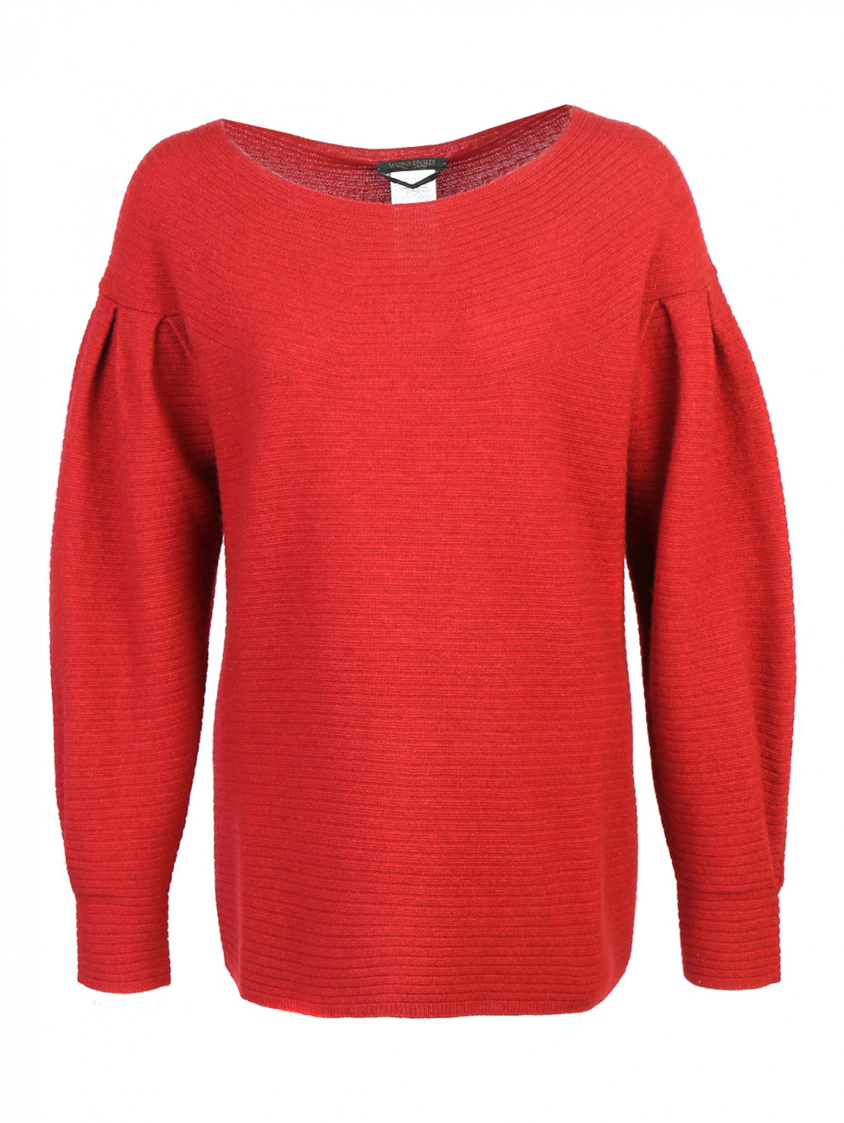 Джемпер из смесовой шерсти с объемными рукавами Marina Rinaldi  –  Общий вид  – Цвет:  Красный