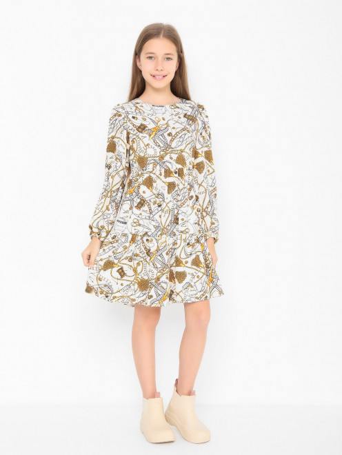Платье свободного кроя с узором Moschino - МодельОбщийВид