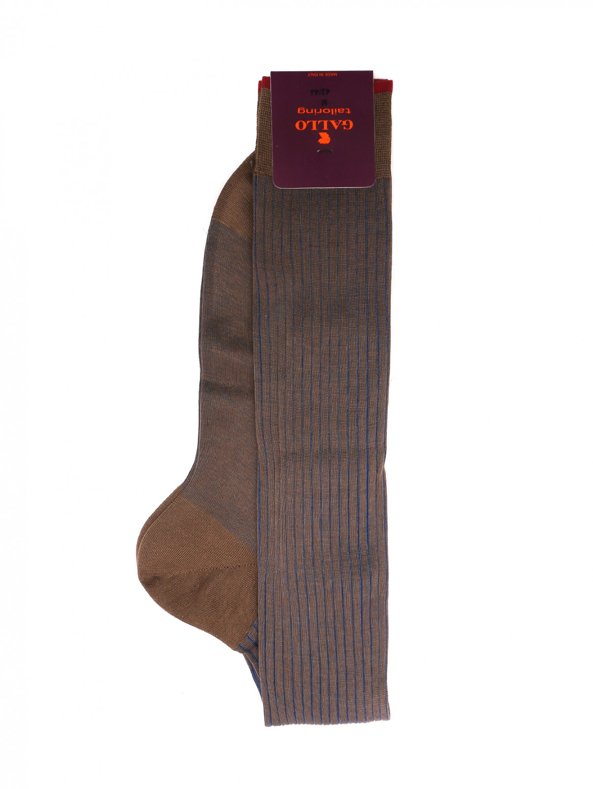 Носки из хлопка с узором Gallo  –  Общий вид  – Цвет:  Коричневый
