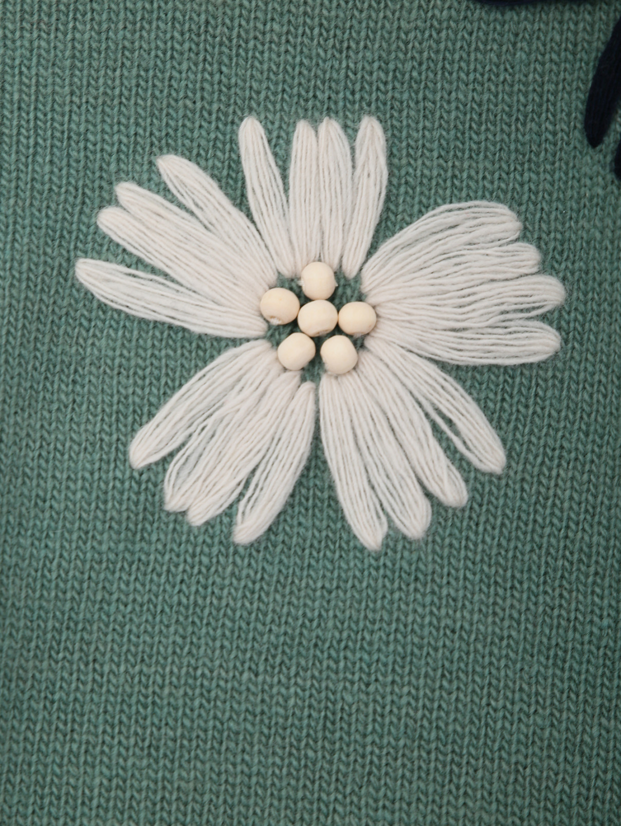 Джемпер из шерсти с вышивкой Il Gufo  –  Деталь  – Цвет:  Зеленый