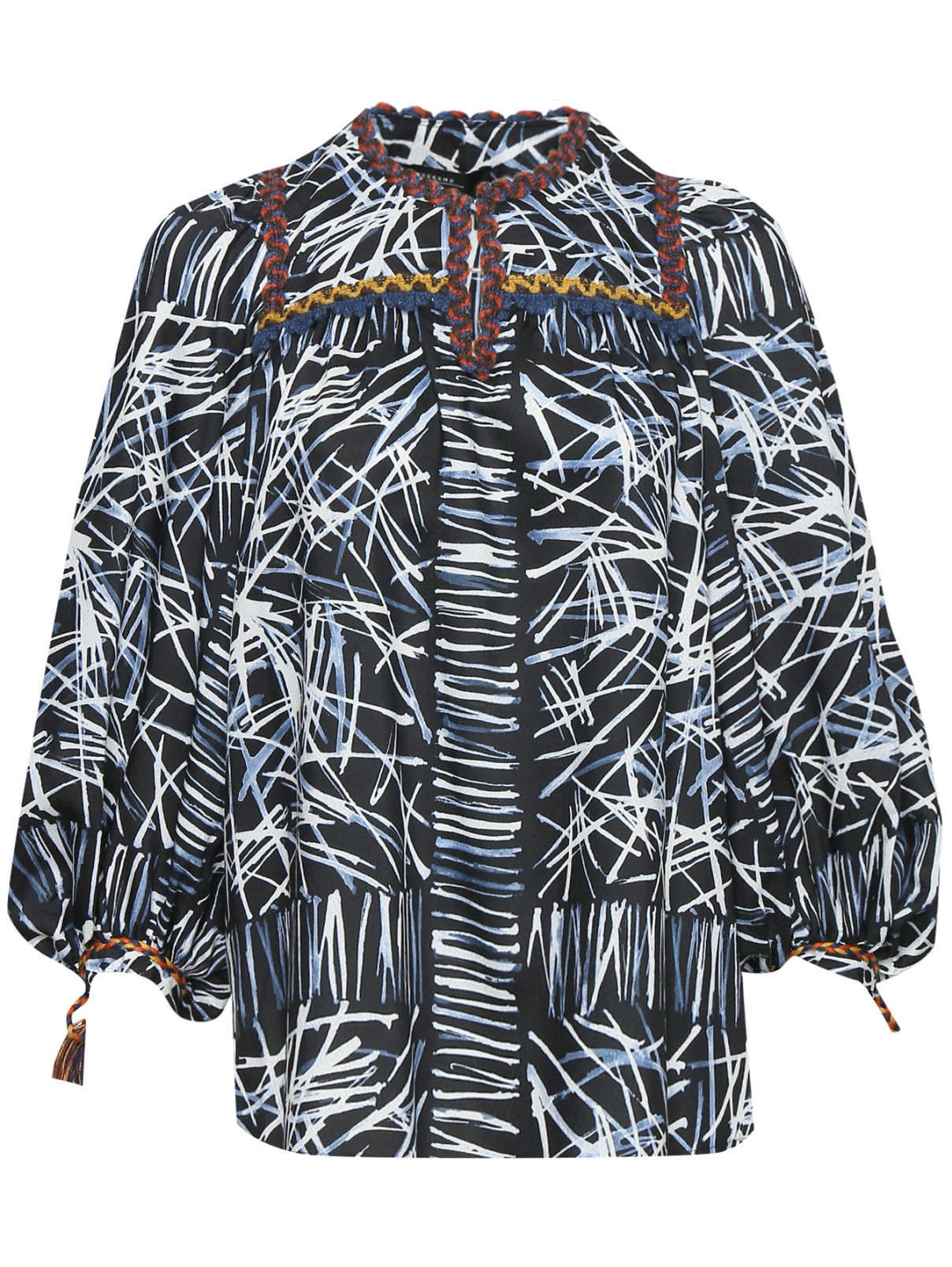 Блуза свободного кроя с узором Weekend Max Mara  –  Общий вид  – Цвет:  Узор