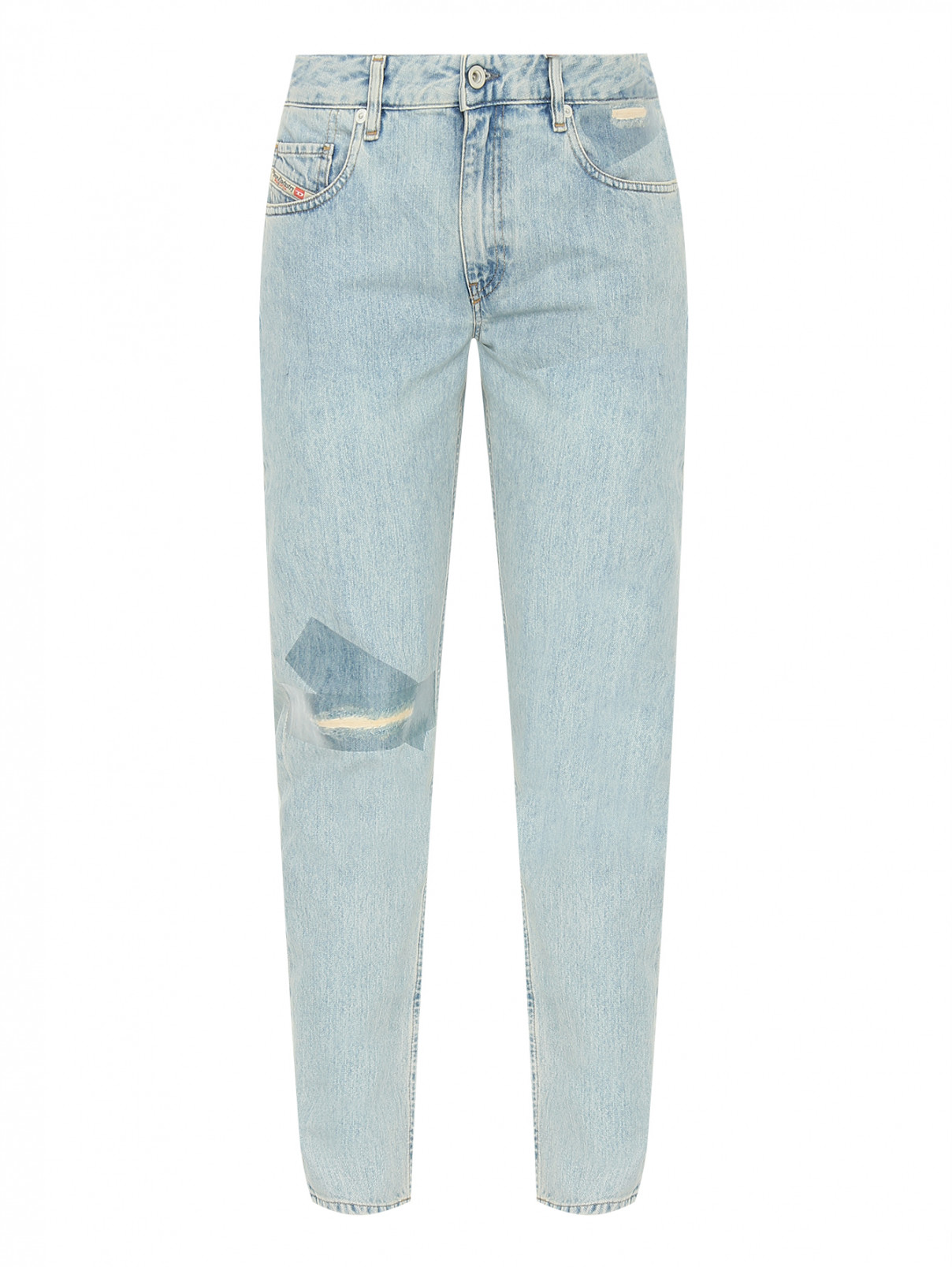 Прямые джинсы с принтом Diesel  –  Общий вид  – Цвет:  Синий