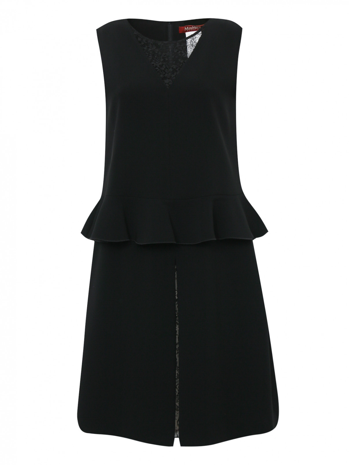 Платье без рукавов с кружевной отделкой Max Mara  –  Общий вид  – Цвет:  Черный