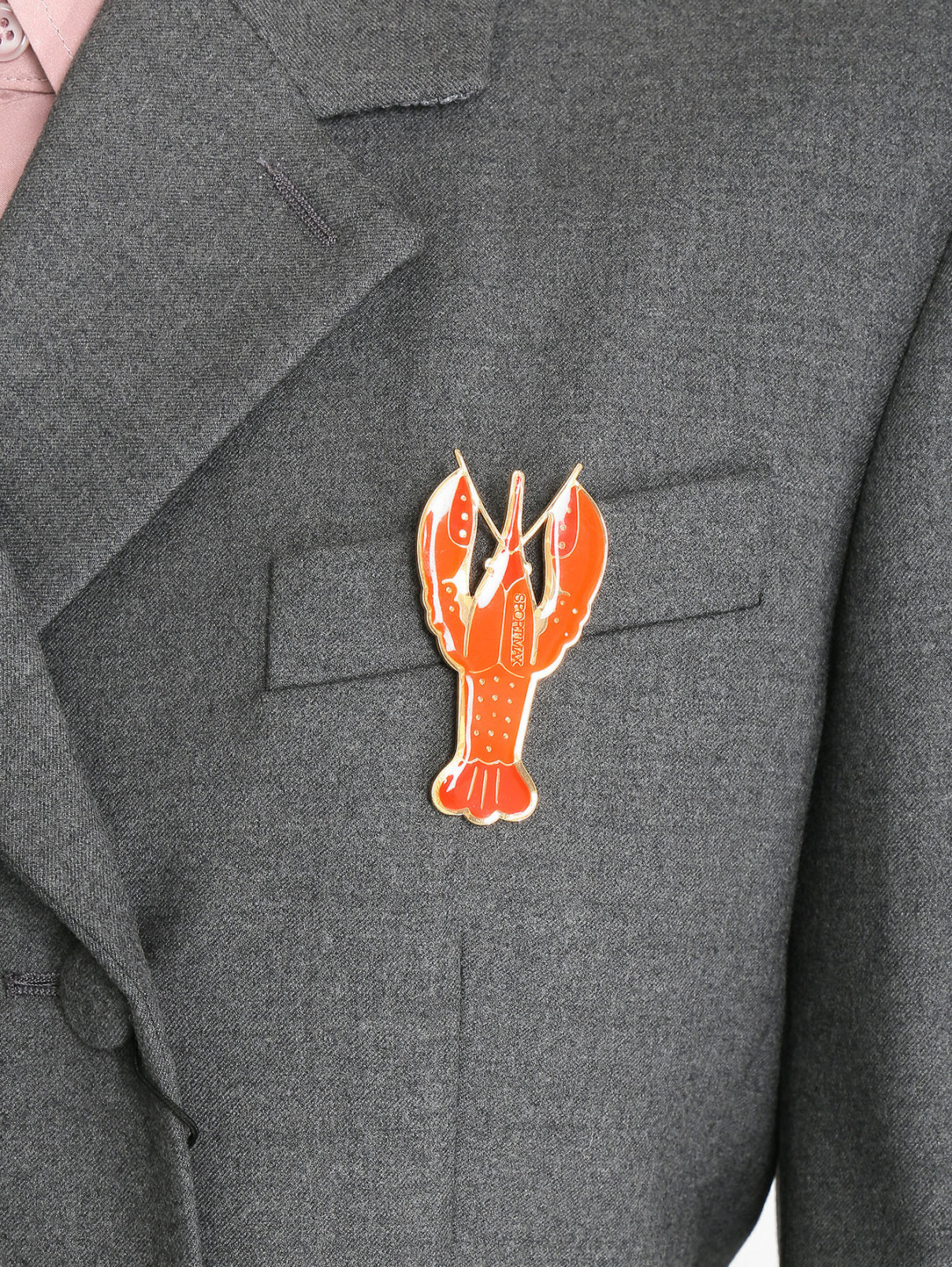 Брошь из металла с логотипом Sportmax  –  МодельОбщийВид  – Цвет:  Оранжевый