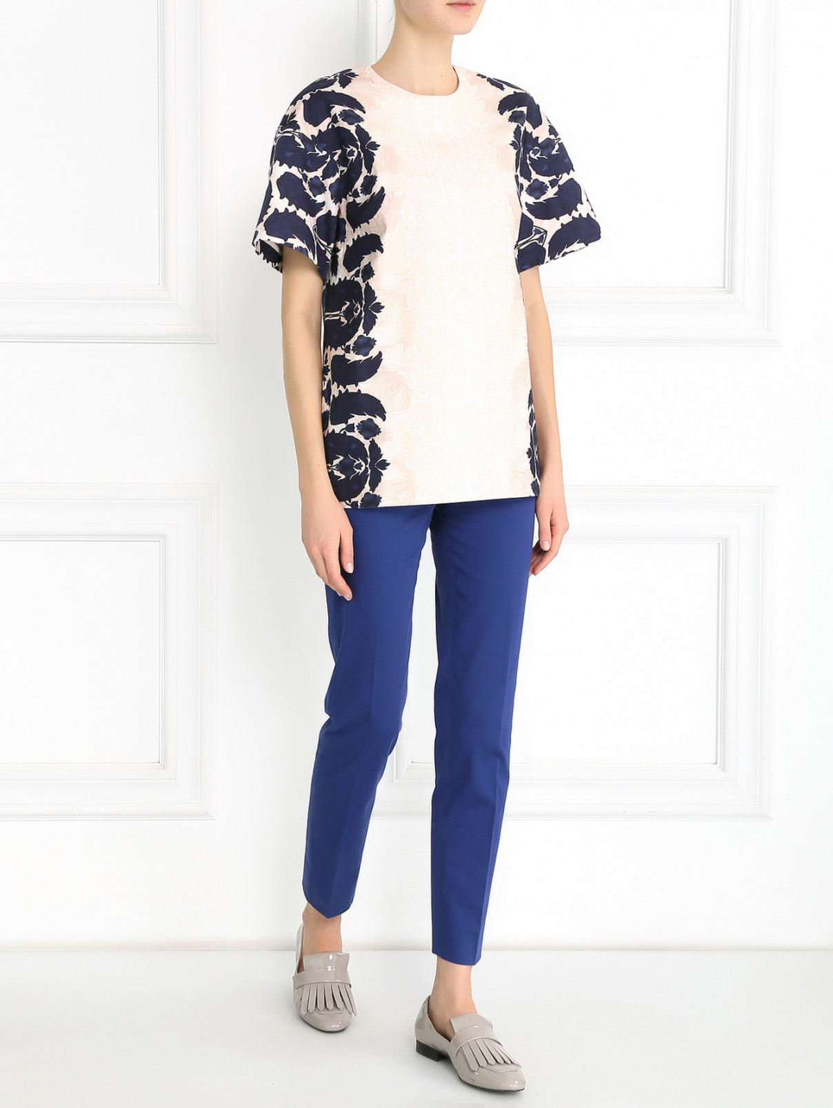 Блуза из хлопка с коротким рукавом Mother of Pearl  –  Модель Общий вид  – Цвет:  Узор