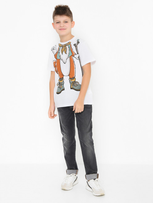 Хлопковая футболка с принтом Stella McCartney kids - МодельОбщийВид