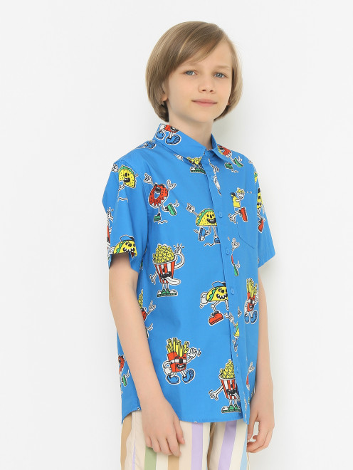 Хлопковая рубашка с узором - МодельВерхНиз