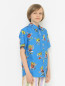 Хлопковая рубашка с узором Stella McCartney kids  –  МодельВерхНиз