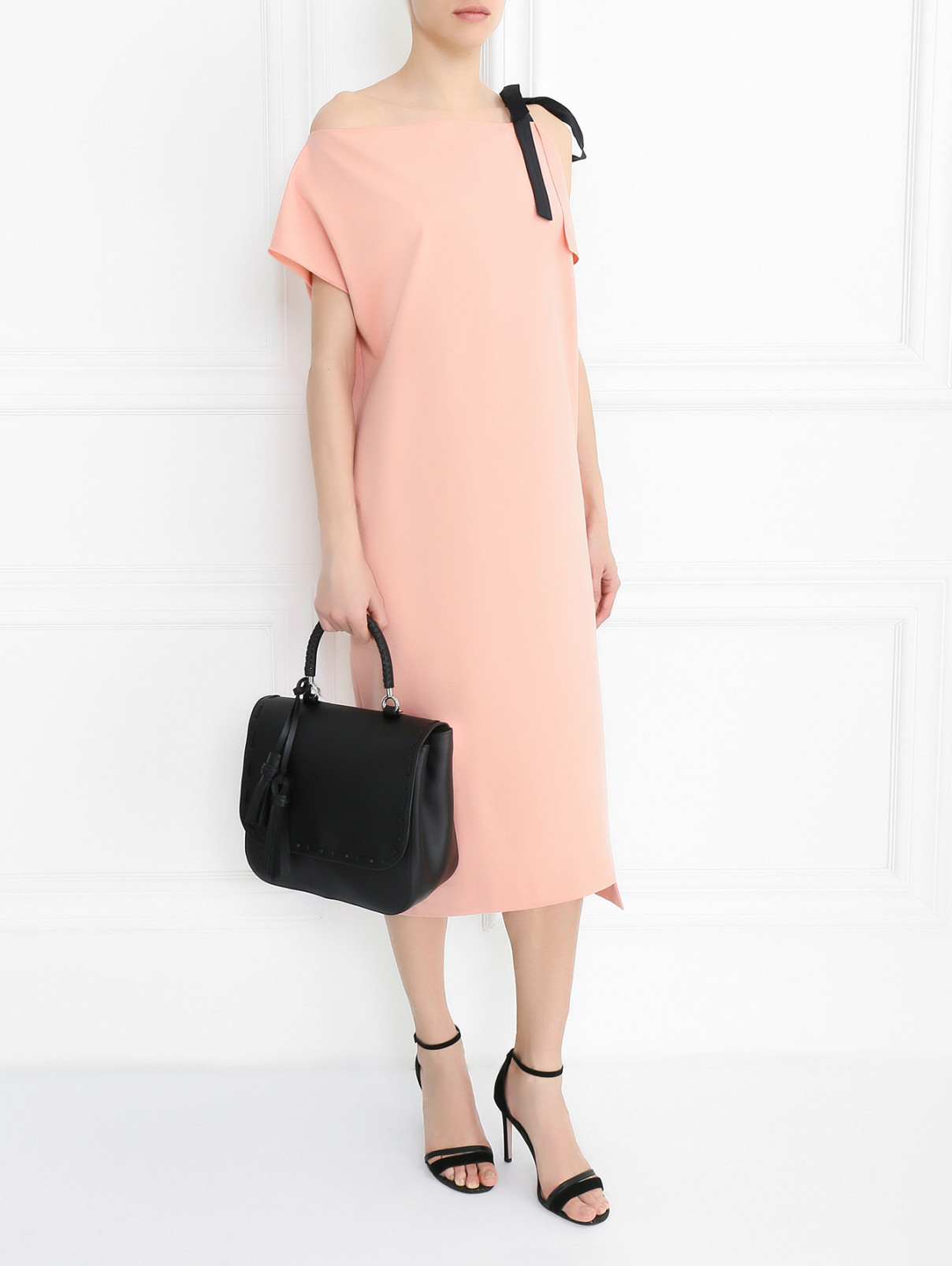 Трикотажное платье асимметричного кроя Jil Sander  –  Модель Общий вид  – Цвет:  Розовый