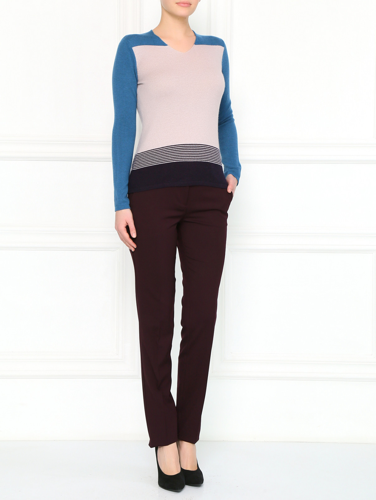 Пуловер из смешанной шерсти с узором Etro  –  Модель Общий вид  – Цвет:  Узор
