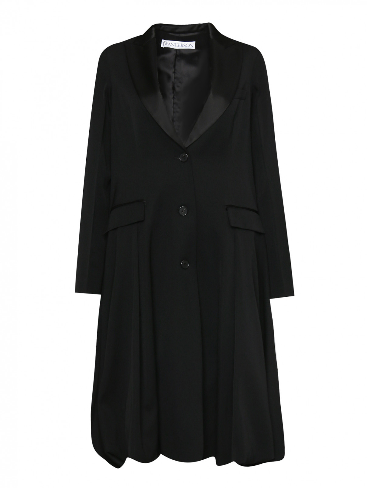 Пальто из шерсти свободного кроя J.W. Anderson  –  Общий вид  – Цвет:  Черный