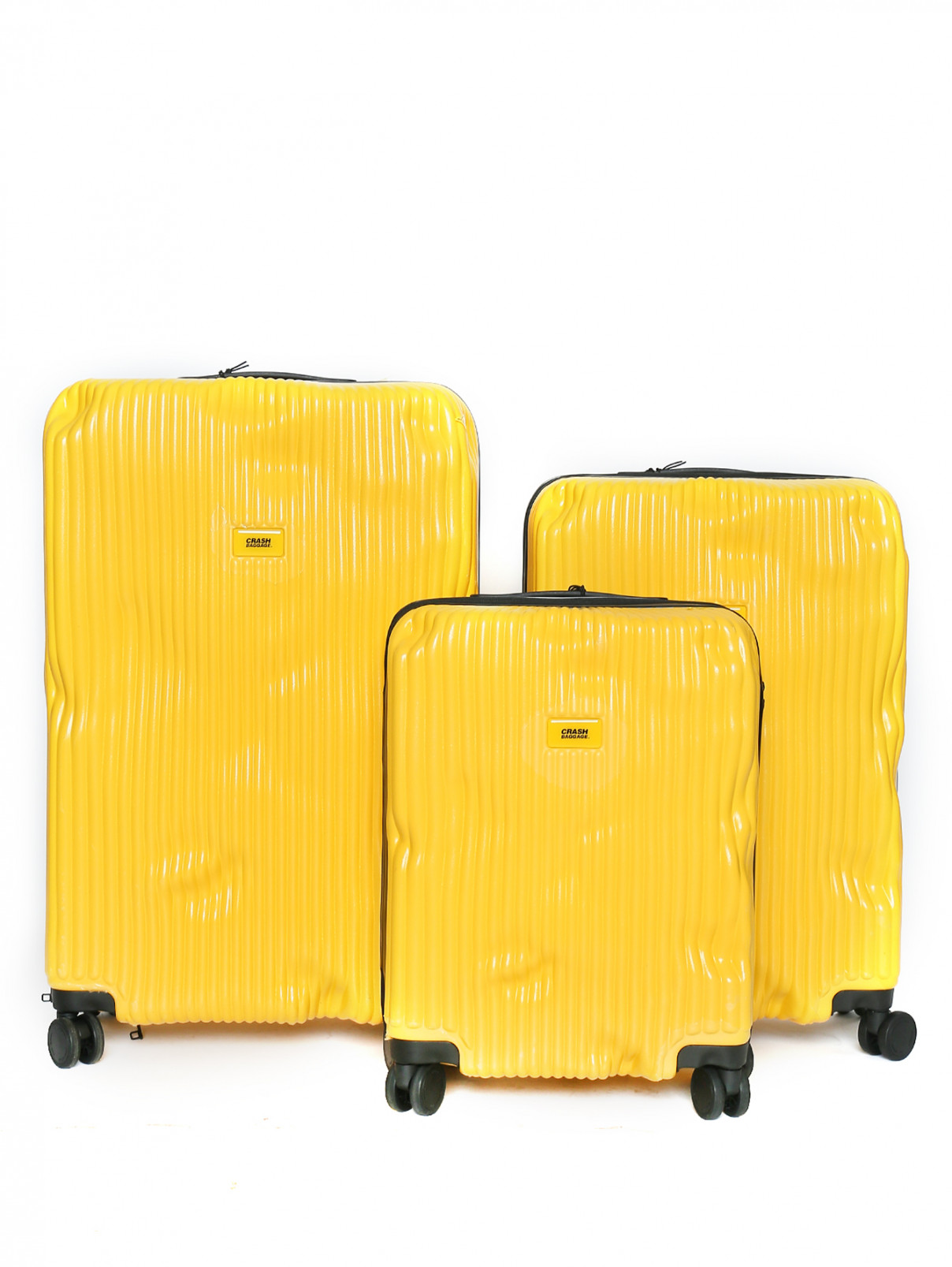 Набор из трех чемоданов S+M+L Crash Baggage  –  Общий вид  – Цвет:  Желтый