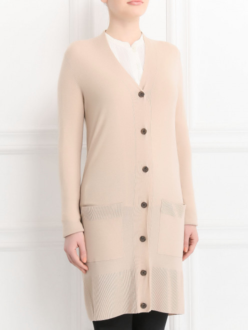 Кардиган из шерсти Jil Sander Navy - Модель Верх-Низ