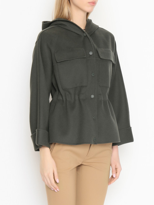 Полупальто из шерсти с кулиской на талии Weekend Max Mara - МодельВерхНиз