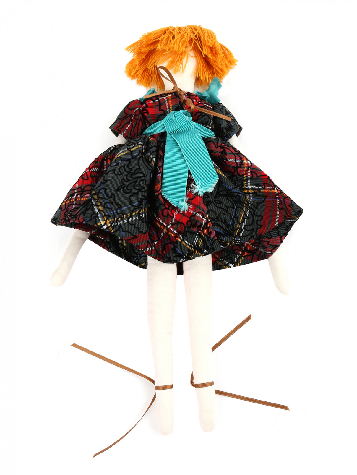 Кукла текстильная в платье с узором MiMiSol  –  Общий вид  – Цвет:  Узор