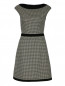 Платье-футляр из шерсти с принтом "гусиная лапка" Moschino Boutique  –  Общий вид