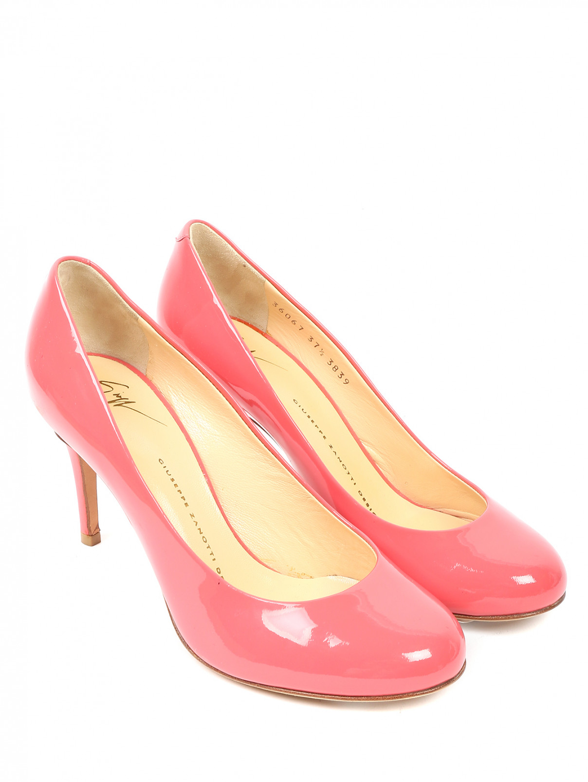 Туфли из лаковой кожи Giuseppe Zanotti  –  Общий вид  – Цвет:  Розовый