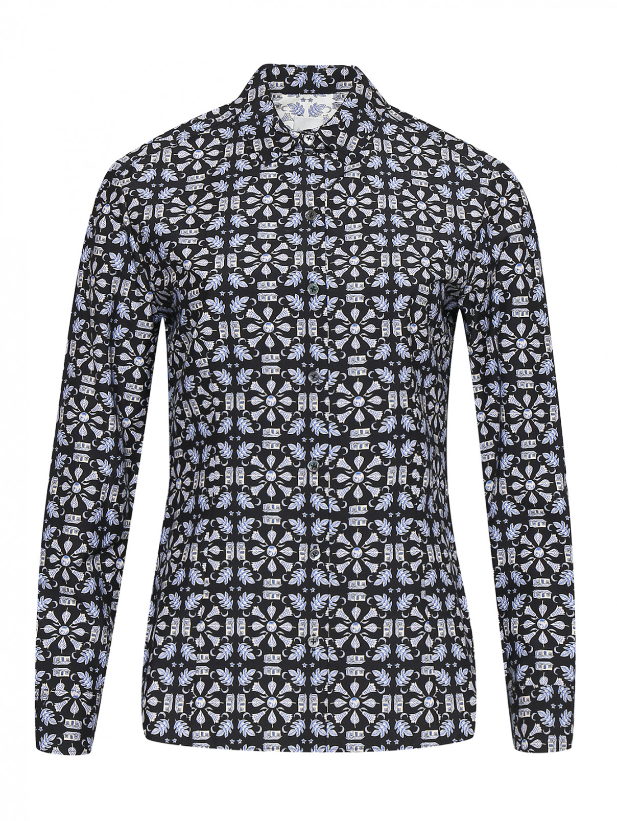 Рубашка из смешанного хлопка с узором Paul Smith  –  Общий вид  – Цвет:  Узор