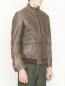 Куртка из кожи с накладными карманами Messagerie  –  МодельВерхНиз