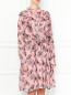Платье из шелка свободного кроя с узором Moschino Boutique  –  МодельВерхНиз