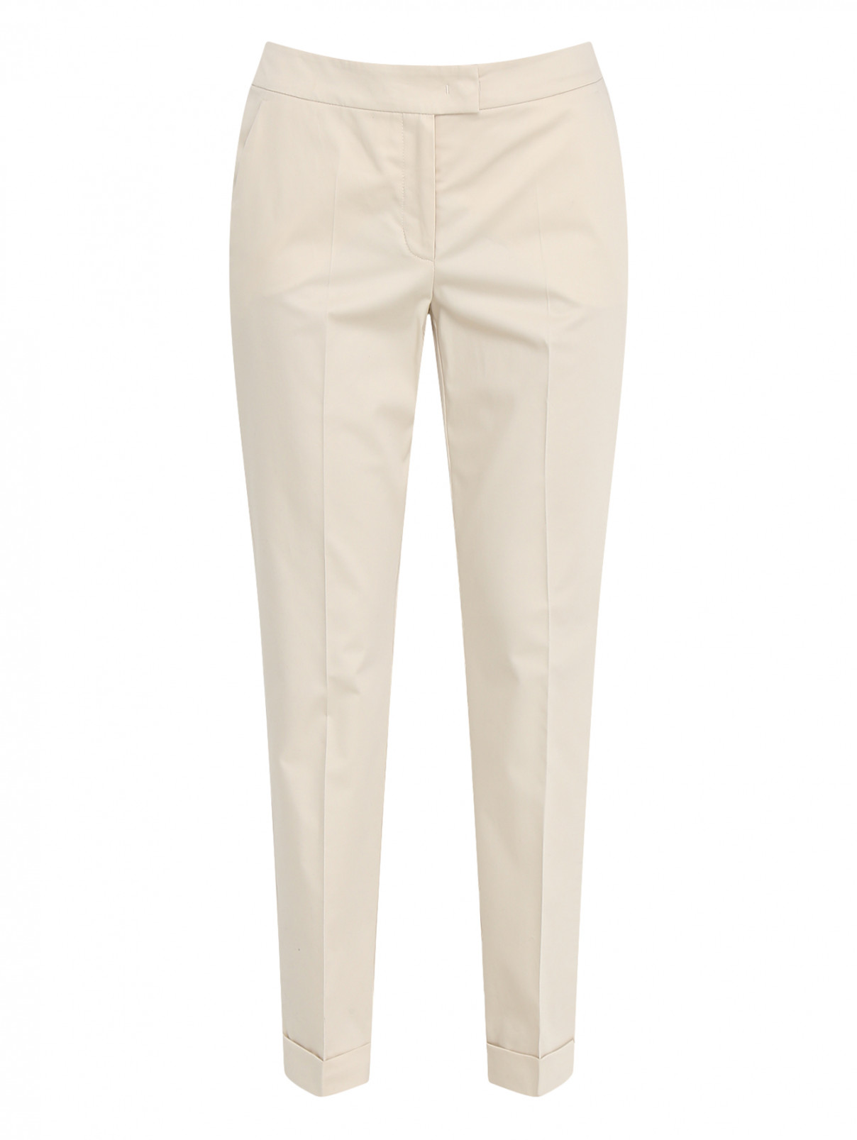 Укороченные брюки из хлопка Max&Co  –  Общий вид  – Цвет:  Бежевый