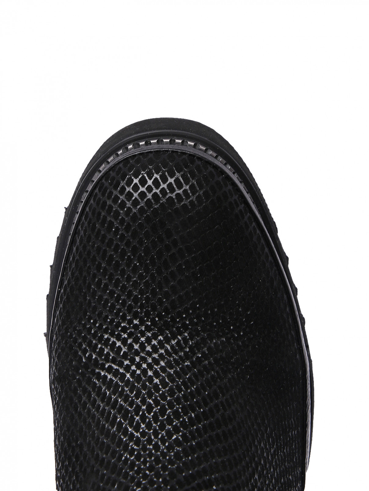 Ботинки из кожи на молнии Lab Milano  –  Обтравка3  – Цвет:  Черный