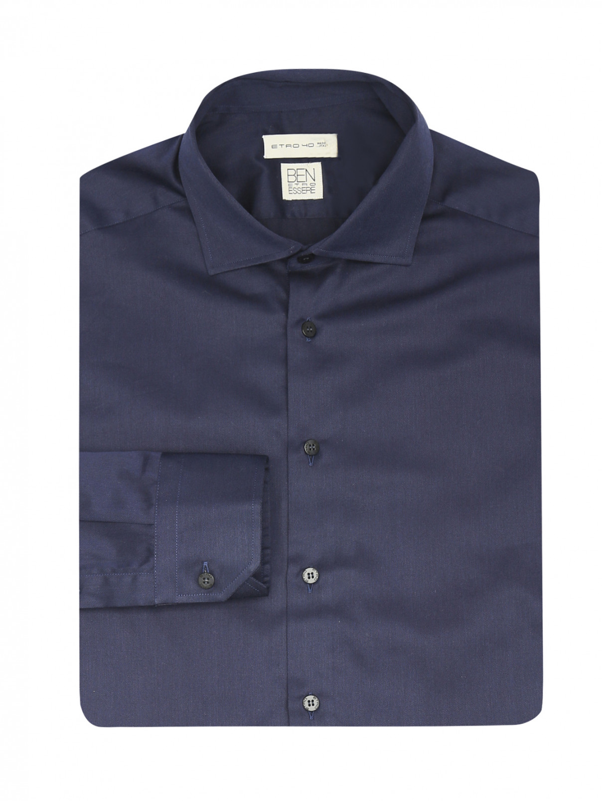 Рубашка из хлопка Etro  –  Общий вид  – Цвет:  Синий