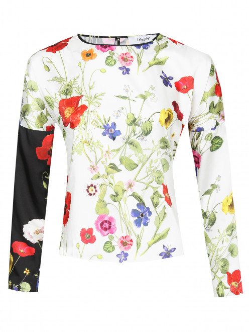 Блуза свободного кроя с узором - Общий вид