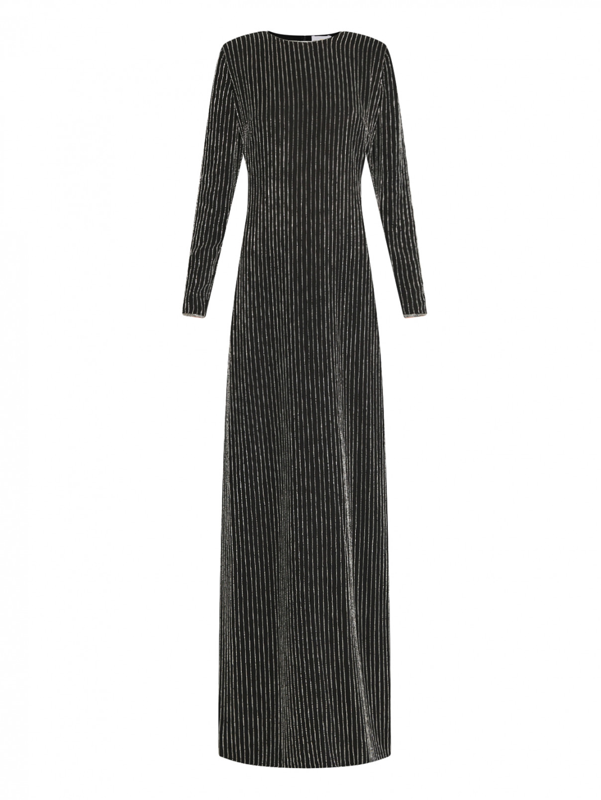 Платье-макси декорированное бисером Elisabetta Franchi  –  Общий вид  – Цвет:  Черный